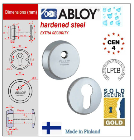 Abloy CH101 Броненакладка для евроцилиндров (16,5 мм, матовый хром)