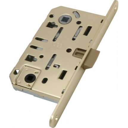 Замок межкомнатный бесшумный AGB  MEDIANA EVOLUTION WC + отв.планка, золото  B01102.50.03.567