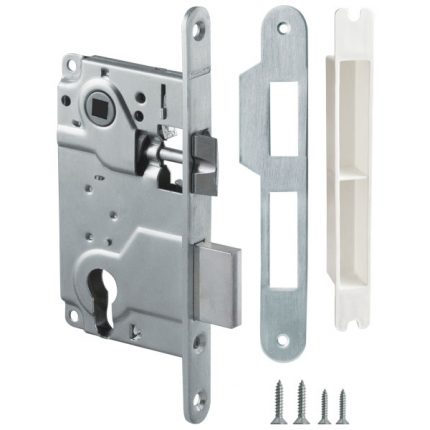 Замок межкомнатный Armadillo (Армадилло) под цилиндр LH 25-50 SN BOX ригель+защёлка (матовый никель)