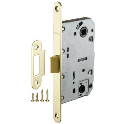 Безшумная врезная защелка Fuaro (Фуаро) PLASTIC P96WC-50 GP латунь