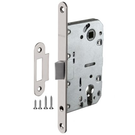 Межкомнатный замок под цилиндр Fuaro (Фуаро) PLASTIC P85C-50 SN (матовый никель)