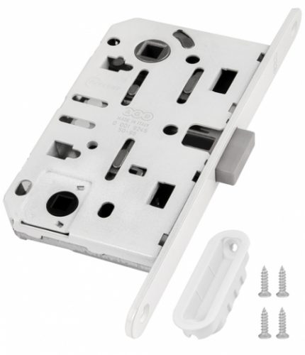 Замок межкомнатный магнитный AGB MEDIANA POLARIS  WC + отв.планка (белый) B06102.50.91.567 (=B04102.B05102)