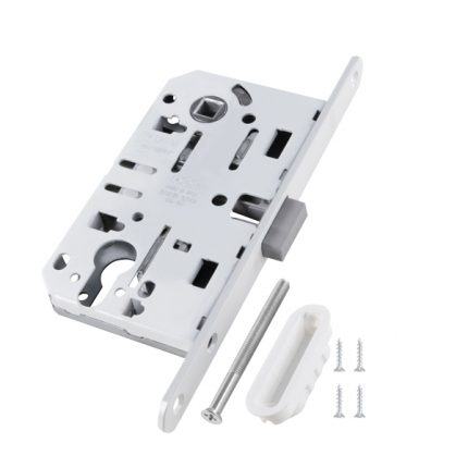 Замок межкомнатный AGB магнит. под цил. MEDIANA POLARIS B06103.50.91.567 с отв. планкой B02402.05 (белый)