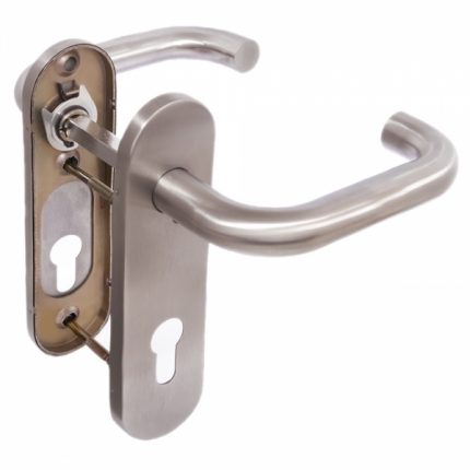 Ручка дверная Fuaro (Фуаро) DH-0433 SS с пружиной, НЕРЖАВЕЙКА 201, квадрат 9x140 мм